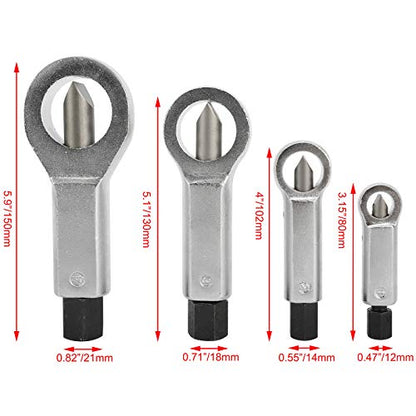 4 Sizes Heavy Duty Nut Splitter Broken Damaged Screw Nut Removal Splitting Tools