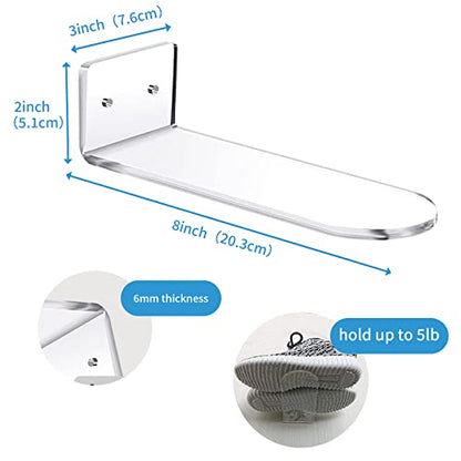 6 PCS Acrylic Floating Shoe Rack Wall Mount Display Shoe Rack Transparent Storage Rack for Home Use Sneaker Display Rack with Screws and Anchors