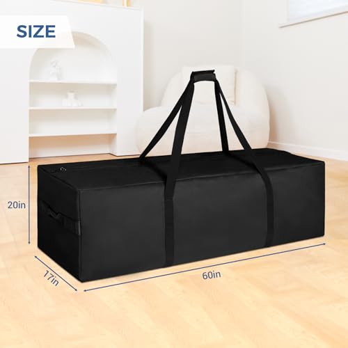 COOLBEBE 2 Pack 60" Sports Duffle Bag - 332L Extra Large Travel Luggage Bag | Upgrade Dual Zipper, 600D High-Density Fabric, Sturdy & Water Resistant Long Duffle Bag for Camping Moving, Black 60inch - size: 60" x 17" x 20" 2Pack