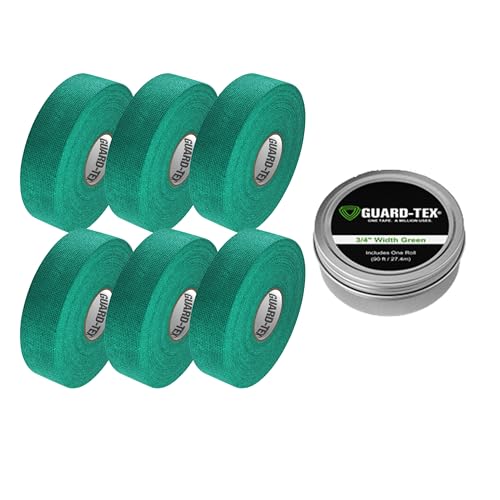 Guard-Tex® Green Athletic Finger Tape - Self-Adhesive Natural Cotton Air-Mesh™ Breathable No Residue - 3/4 Inch - 6 Pack x 90ft (540ft) USA Made - color: Classic Green, size: 6 rolls, 3/4"