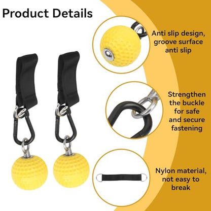 Pull up Ball Grip, Rock Climbing Grip with Strap Pull up Handles Hooks Non Slip Hand Hold Strength Trainer Exerciser Rock Climbing Accessories and Training Equipment for Bouldering Fitness and Workout