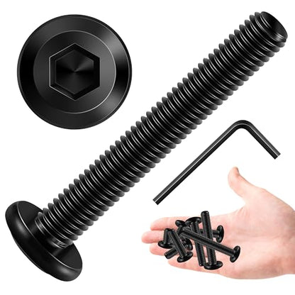 20Pcs M6 x 45mm M6 Screws Flat Head Socket Cap Screw Bolts Furniture Bolts, Allen Socket Drive M6 Bolt, Stainless Steel 304, Black Oxide M6x1.0 Bolt by Marysino - color: Black, size: M6 x 45mm