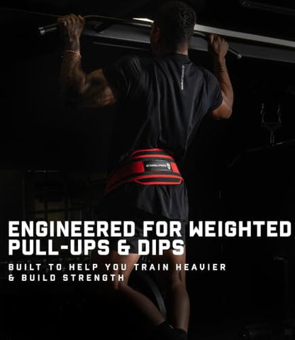 Gymreapers Dip Belt With Chain For Weightlifting, Pull Ups, Dips - Heavy Duty Steel Chain For Added Weight Training - color: Red