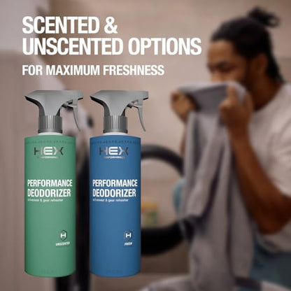 HEX Performance Deodorizing Spray, Fragrance Free, 22oz - Awesome for Shoes, Gear, Activewear & Fabrics, Yoga Mats & Gym Equipment, Carpet, Pets, Odor Eliminator & Fabric Refresher Spray (Pack of 2)