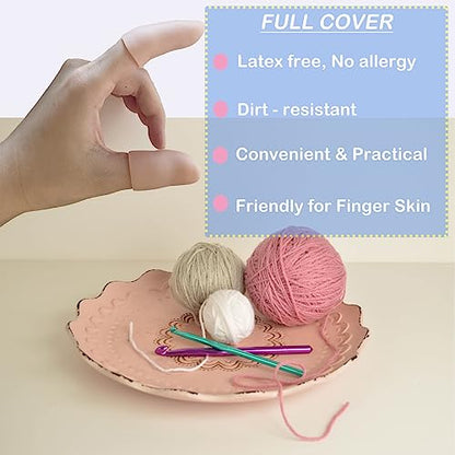Kris-kikomy 10Pcs Gel Finger Cots Medium, Finger Protector Support NEW MATERIAL Finger Sleeves Great for Trigger, Hand Eczema, Cracking, Arthritis and More