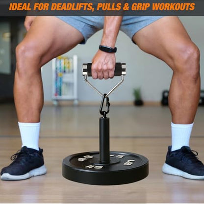 Soulchen 3 Pcs Heavy Duty Rolling Grip and Weight Loading Pin with Carabiner Set 2.5" Rotating Deadlift Handle 16" Loading Pin for LAT Pull-Down Home Gym Fitness Accessories Gift