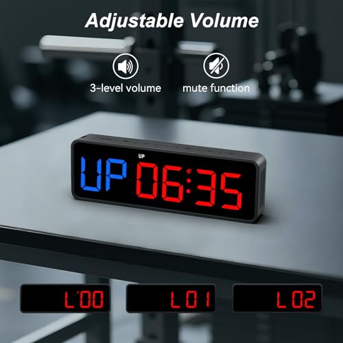 Portable Gym Timer Clock: Fitness Digital Clock with Strong Magnet | Remote Control for Fitness Enthusiasts - Powerful Battery for Home Gym Garage Boxing Crossfit - color: Black