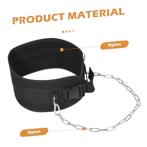 GARVALON Weighted Dipping Belt with Heavy-duty Chain, Thickened Pull-up Waist Belt for Weightlifting, Bodybuilding Resistance Training Equipment for Muscle Strength