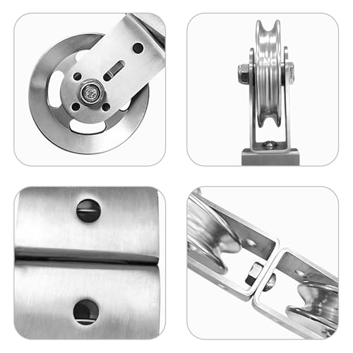 Swivel Dual Pulleys 360° Rotation Roller Double Pulley Wheel for DIY Home Gym Cable Machines Silent Bearing Swivel Groove Wheel Pull Down Attachment Weight Lifting