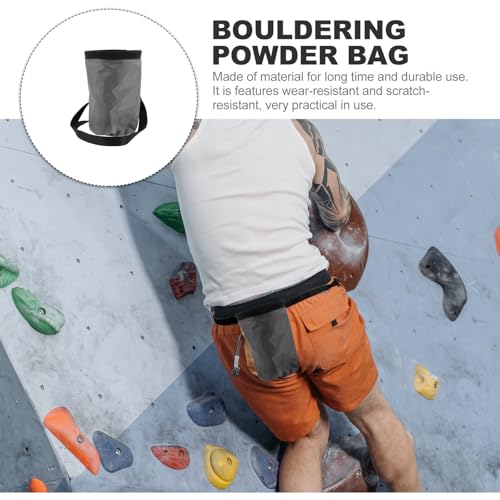 Toddmomy Outdoor Climbing Chalk Bag Powder Storage Bag with D-Ring Clip, Wear-Resistant Oxford Fabric and Fleece Lining, Anti-Slip Design for Mountaineering and Camping