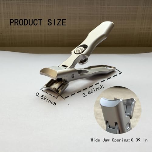 German Heavy Duty Nail Clippers for Thick Nails - Ultra Sharp Stainless Steel Clippers with Wide Jaw Opening & Anti-Splash Catcher - Ideal for Seniors, Men & Women with Safety Lock - style: Large Silver Nail Clipper