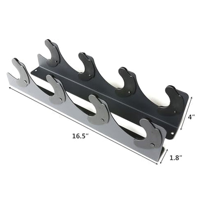 Barbell Rack Single Hook Wall Mount Heavy Duty Vertical Barbell Holder Weight Bar Holder for Olympic Barbell, Curl bar, Commercial or Home Gym Accessory (4 bars)