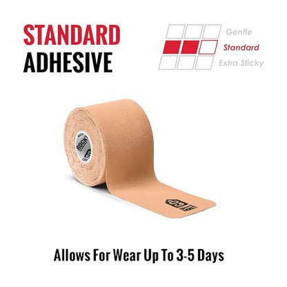 RockTape Go Standard Adhesive Pre-Cut Kinesiology Tape (Beige) - color: Beige, style: STANDARD