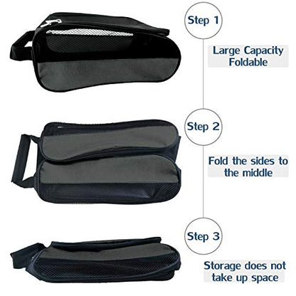 Golf Shoe Bag, Gray Golf Shoes Bags Men/Women Outdoor Zippered Carrier Bags with Ventilation Sport Shoes Bag Travel Shoe Bags (Grey) - color: Gray