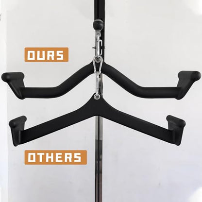 BLUSLM Lat Pull Down Bar T bar Row Attachment, V Bar Tricep Lat Pulldown Attachments, Back Strength Training Bar for Home Gym Exercise Cable Machine Attachments - color: Black 08
