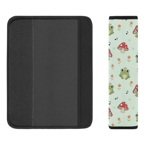 2PCS Breathable Car Seat Belt Pad for Elderly Support, Stroller Pushchair High Chair, Cute Frog Mushroom Seat Belt Cushion, Anti-Slip Pad - color: Pattern 805
