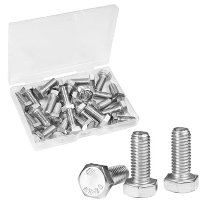 25 Pcs M8 Hex Bolts M8-1.25 x 20mm Hex Head Screw Bolt 304 Stainless Steel M8-1.25mm Hexagon Bolts Hex Head Screws, Metric Machine Fully Thread, Bright Finish - size: M8-1.25 x 20mm