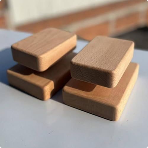 kowaku Beech Wood Exercise Blocks Sanded Finish Blocks Stepped Cut-out Workout Gear for Push-Ups