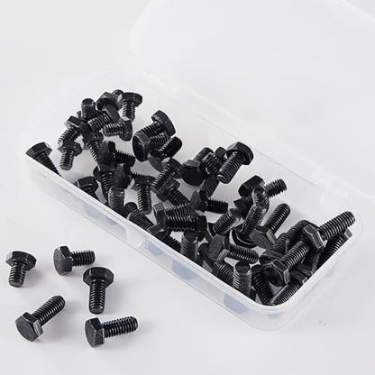 M6-1.0 Hex Head Screw Bolts - 20/25/30/35/40mm Length Kit, 12.9 Grade Alloy Steel, Hexagon Head Bolts, Black Oxide Finish, Full Thread,Quantity 50-Piece Set - size: 12.9-Hex-M6-20-40mm