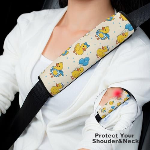 2 Pack Cute Rubber Duck Funny Seat Belt Cover Universal Fit Seat Belt Cushion for Kids, Stroller Pushchair High Chair, Neck and Shoulder Support - color: Pattern 746