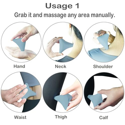 Trigger Point Massage Ball Manual Massager Tool 2.8”×2.9”. Gray | Silicone Massage Ball for Muscle Knot Deep Tissue Myofascial Release Physical Therapy Hip Flexor Iliacus Psoas Hand Foot Back - color: Gray