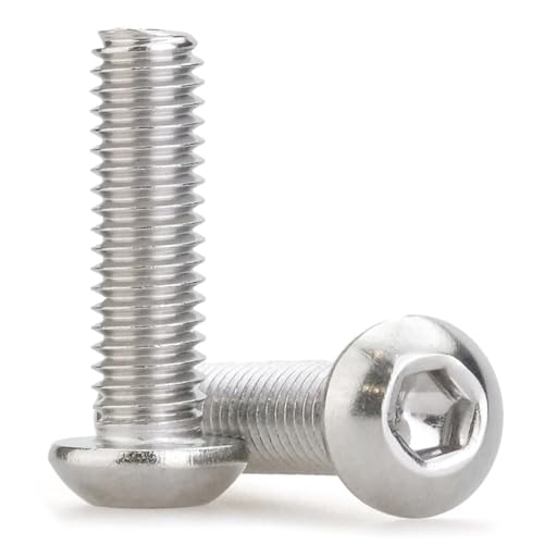 M2.5 x 10mm 100 Pcs Button Head Socket Cap Screws, 304 Stainless Steel (18-8), Fully Threaded, Bright Finish, Allen Hex Drive, Includes Hex Wrench, for Furniture, DIY, 3D Printing - size: M2.5 x 10mm-100 PCS