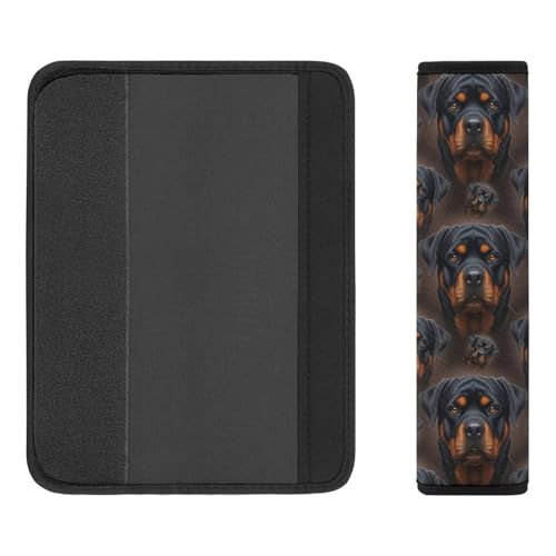 1 Pair Universal Soft and Comfortable Seat Belt Shoulder Pad for Kids, Stroller Pushchair High Chair, Rottweiler Shoulder Protector, Anti-Slip Pad - color: Pattern 1134