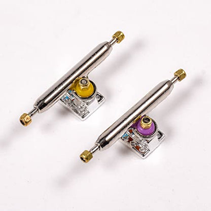 Fingerboard Trucks with Upgraded Urethane Bushings and Pivot Cup,34mm 32mm Width,Normal Kingpin (Silver, 34mm) - color: Silver, size: 34mm