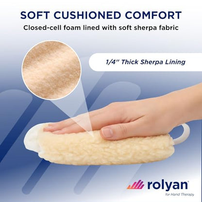 Rolyan Palm Protector, Hand Contracture Cushion, Palm Guard, Left, 3-Pack | Soft sherpa-lined palm cushion helps prevent finger contracture and protects the palm during hand rehab - size: Pack of 3, style: Left Hand
