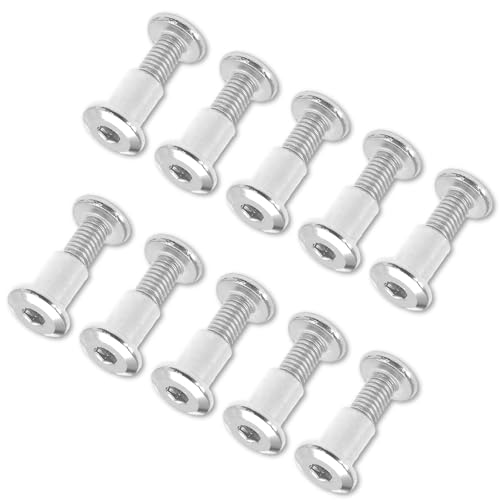 M6x12mm Hex Drive Socket Cap Bolt, Silver, 35 Pair (70 Piece) | Allen Wrench Included, Countersunk Screw Barrel Nuts, Binding Screws, For Crib Replacement Belt Cabinet - color: Silver, size: M6x12mm (30 Pair)
