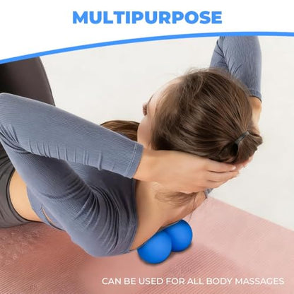 KYKJEYDD Peanut Massage Ball, Double Lacrosse Ball for Trigger Point | Silicone, Deep Tissue & Myofascial Release, for Neck, Back, Feet, Spine, Yoga & Office Use