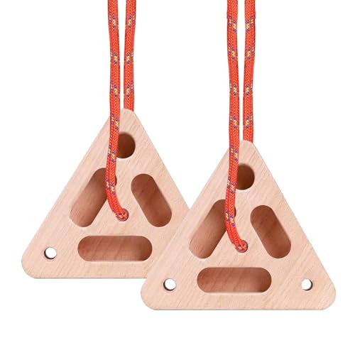 Climbing Hangboard Triangular Wooden Hand Grip Strengthener with | Hangboard Doorway Mount for Home Playroom Garage Basement Apartment Gym Dorm Studio