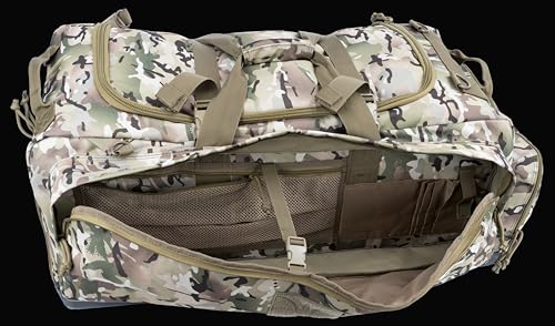 Large Duffle Bag Duffel Pack with Backpack Shoulder Straps and Shoes Compartment 105L for Sports Travel Hunting Camping. - color: AT Camo