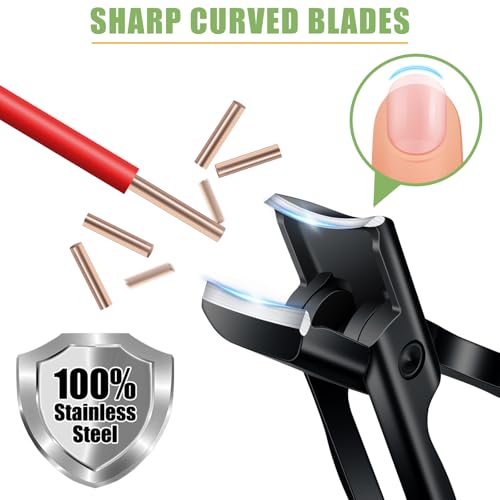 German Nail Clippers for Men Thick Nails, Heavy Duty Toenail Clippers for Seniors with Catcher, Portable Ultra Sharp Fingernail Clipper for Women with Large Wide Jaw Opening