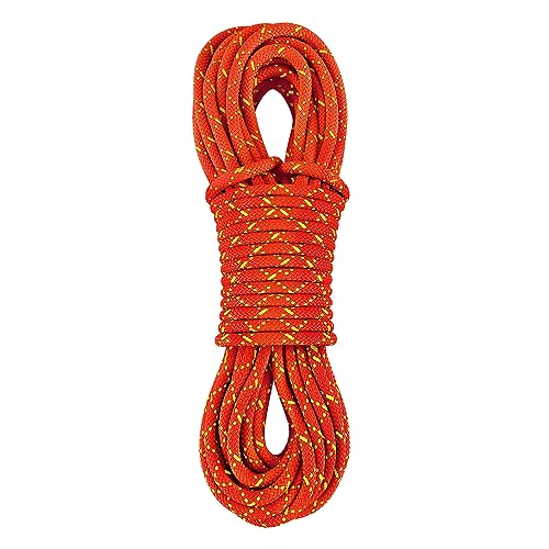8mm Accessory Cord Prusik Cord (5/16in) 10M(32ft) Rock Climbing Accessories CE/UIAA Double Braid Pre Cut Nylon Cord High Tensile Strength for Mountain Tree Climbing, Canyoneering, Rescue - color: Orange 8mm, size: 32FT(10M)
