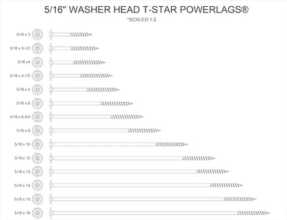 SPAX 5/16" x 10" Exterior Washer Head Structural Wood Lag Screws Powerlags Torx T-Star (150 EA) Bulk Pail Bit Included Heavy Duty Rust Resistant - size: 5/16" x 10"
