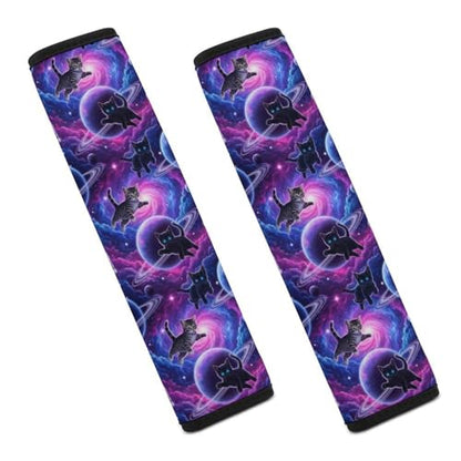 1 Pair Funny Cat Space Car Seat Straps Shoulder Pads Soft Padded Harness Pads Strap for Adult Use, Stroller Pushchair High Chair, Comfortable Driving - color: Pattern 171