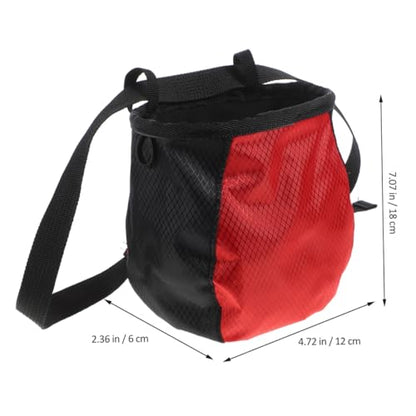 Climbing Chalk Bag Waist Pouch for Climber Large Capacity Anti-Slip Chalk Powder Storage Pack Red Black Outdoor Bouldering and Fitness Equipment