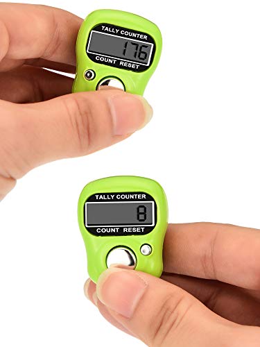 Tatuo 18 Pack Electronic Finger Counter, 5 Digit LCD Digital Hand Tally Clicker with Large Button & Reset, Portable Resettable Lap Counter for Knitting, Golf, Coaching, Lab, Stadium (6 Colors)