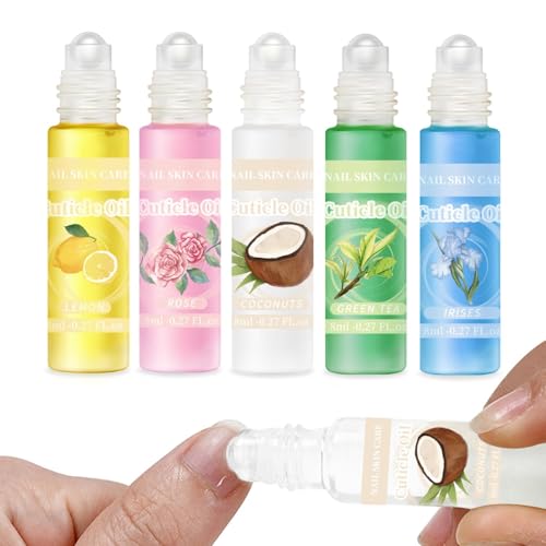 5pcs Cuticle Oil Roller Nourishing Moisturizing Roll On Cuticle Oil for Convenient Portable Nail Rollerball for On the Go Hydration and Care - color: 5pcs