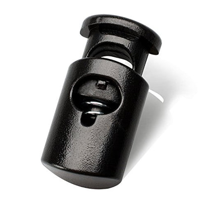 DYZD Plastic Cord Lock End Spring Stop Toggle Stoppers Heavy Duty Cord Lock for Lanyard,luggage,clothing,backpack and various kinds of outdoor and gym products(10PCS,Black)