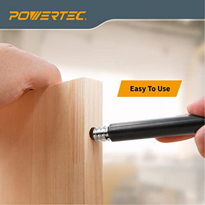 POWERTEC 71813 3/8"-16 Threaded Insert Installation Tool Set | T-Wrench with 50-PC Zinc Plated Threaded Inserts for Wood Furniture | 3/8"-16 Internal Threads x 18mm Long - size: 3/8"-16, style: T Wrench + Threaded Insert