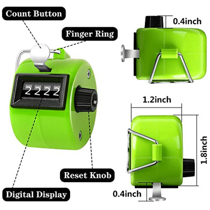 PETKNOWS 5Pcs Handheld Tally Clicker Counter 4 Digital Number for Sports | School Event Golf Sports Office Stadium, 4 Digital Number Clicker, 5 Pcs Handheld Counter Bulk - color: Red & Black & Yellow & Green & Blue