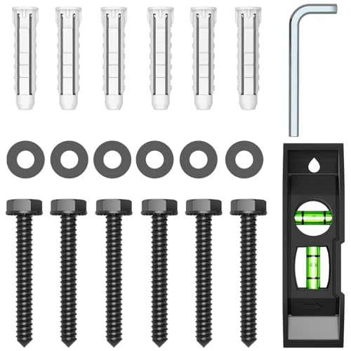 HOME VISION Wall Anchors Hardware Kit for TV Wall Mount - Including M7 Lag Bolts, Wall Anchors, Washers, Allen Key, Bubble Level, TV Mounting Screws Kit for Wood Stud/Brick/Concrete Wall Installation