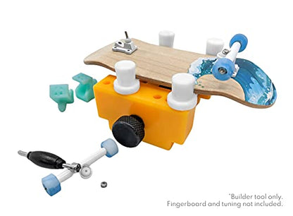 Teak Tuning Fingerboard Complete Builder Vise Tool - for Easy Truck Mounting & Tuning Adjustments - Zen Yellow Colorway