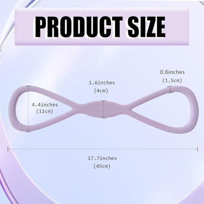 Figure 8 Resistance Band for Women, 8 Shaped Resistance Bands with Handles, Shoulder Back Arm Bands for Workout - color: purple
