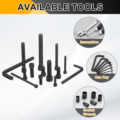 PATIKIL 5/16"-18 x 4 Socket Head Cap Screws Bolts, 10Pcs Carbon Steel Hex Head Metric Screws for Door Road Bicycle Mountain Bike Auto Ship Communication Equipment, Black - size: 5/16"-18 x 4