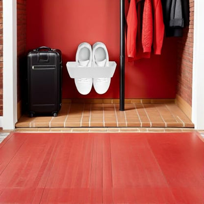 2pcs Wall Mounted Shoe Changing Rack Organizer with Vertical Layered Structure, Plastic Hanging Shoe Holder Compatible with Slippers and Heels, for Hallways behind Doors