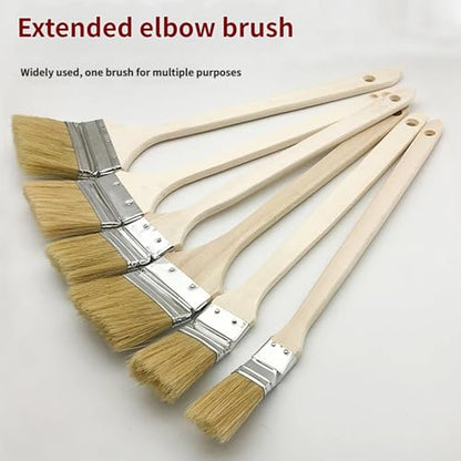 Tool with Comfortable Wooden Grip for Deeply Long Curved Head Scrub Brush Extended Reach Extension - size: D