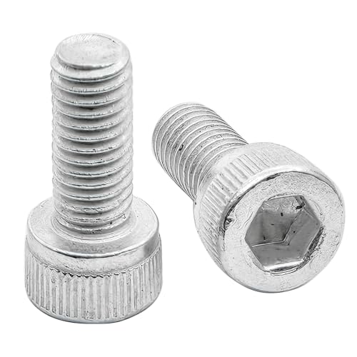 M5 x 12mm Hex Socket Head Cap Screws Bolts,6063 Aluminum Alloy Socket Head Cap Bolt Fasteners,Silver(10Pcs) - size: M5 x 12mm